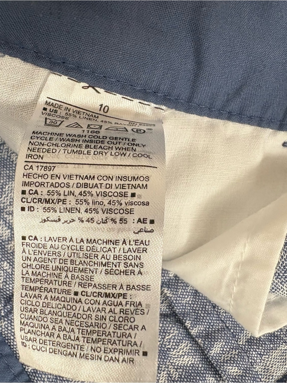 Old Navy High Rise Everyday Blue Floral Linen Blend Shorts Women’s 10 - Picture 3 of 4